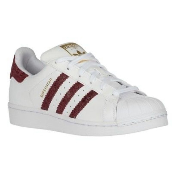 adidas superstar burgundy stripe